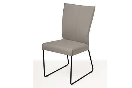 Wygodne, i ładne tapicerowane krzesło z metalowymi płozami