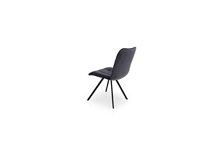 Krzesło w szarym kolorze na metalwoej nodze czarnej malowany proszkowo