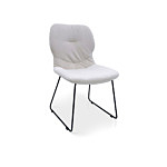 Krzesło z przeszyciem w oparciu w jasnym kolorze materiał odporny na zabrudzenia