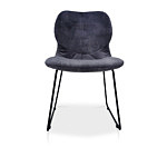 Wygodne stabilne krzesło na metalowej płozie koloru czarnego malowana proszkowo