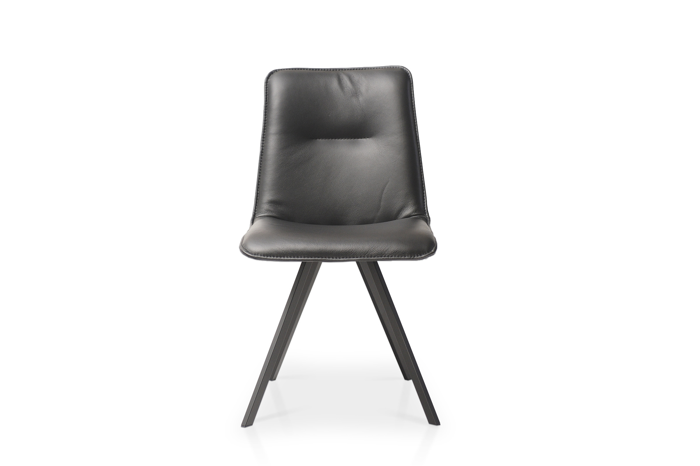 K-09 skórzane krzesło czarne na metalowej nodze klasyk loft mocne