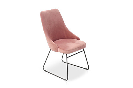 Krzesełko różowe velvet tkanina hydrofobowa piękny styl i elegancja