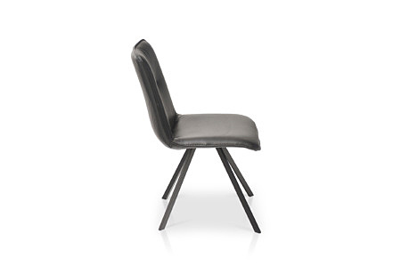 Mocne krzesło na stalowych nogach w czarnym kolorze skóra naturalna licowa