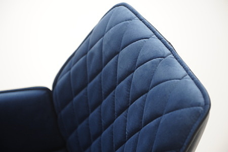 Oparcie krzesła k01 z przeszyciami na tkaninie paris elastron