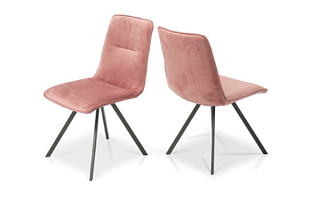 śliczne krzesła w rożowych kolorach tkanina velvetowa łatwa w utrzymaniu czystości