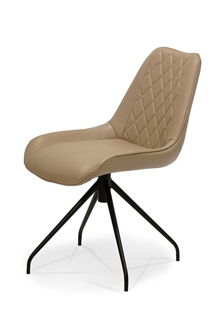Krzesło obrotowe z niskim podłokietnikiem wykonanae z jasnej skóry1510