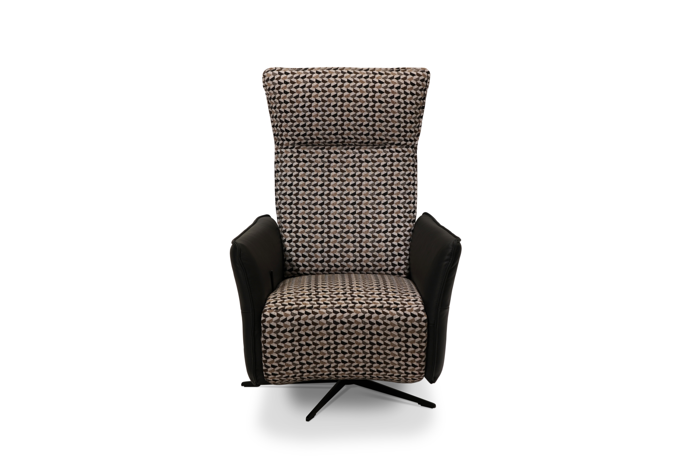 Fotel rozkładany mechanicznie , wykonany jest z tkaniny firmy Fargotex w połączeniu ze skórą naturalną