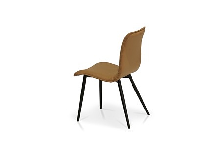 K04 to nowoczesne krzesło do salonu wykonane z jasnobrązowej naturalnej skóry bydlęcej. Mebe z Dobrodzienia