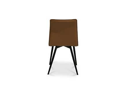 Profilowane, wygodne krzesła do salonu wykonane z naturalnej skóry bydlęcej włoskiego pochodzenia, na czterech metalowych nogach
