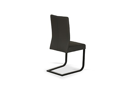 Wygodne, nowoczesne i piękne krzesło do loftowego salonu wykonane z naturalnej skóry w odcieniu szarości