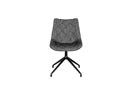 Krzesło K-07 na aluminiowej nodze w czarnym kolorze z pikowanymi oparciami z tkaniny wysokiej jakości