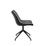 Krzesło made in poland, czarna skóra, szara tkanina i czarna noga tc meble dobrodzień