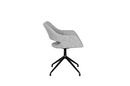 Krzesło TC Meble nowoczesne, włoski design szara tkanina łatwoczyszcząca na czarnej nodze