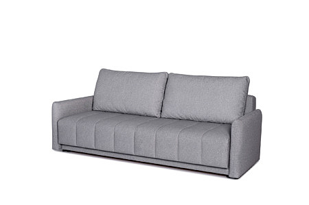 Szara kanapa z rozkładaniem możliwością spania na szerokim siedizsku z poduszkami orginał