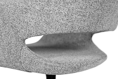 Szare krzesło z tkaniny materiału artex nowoczesny styl lekki włoski